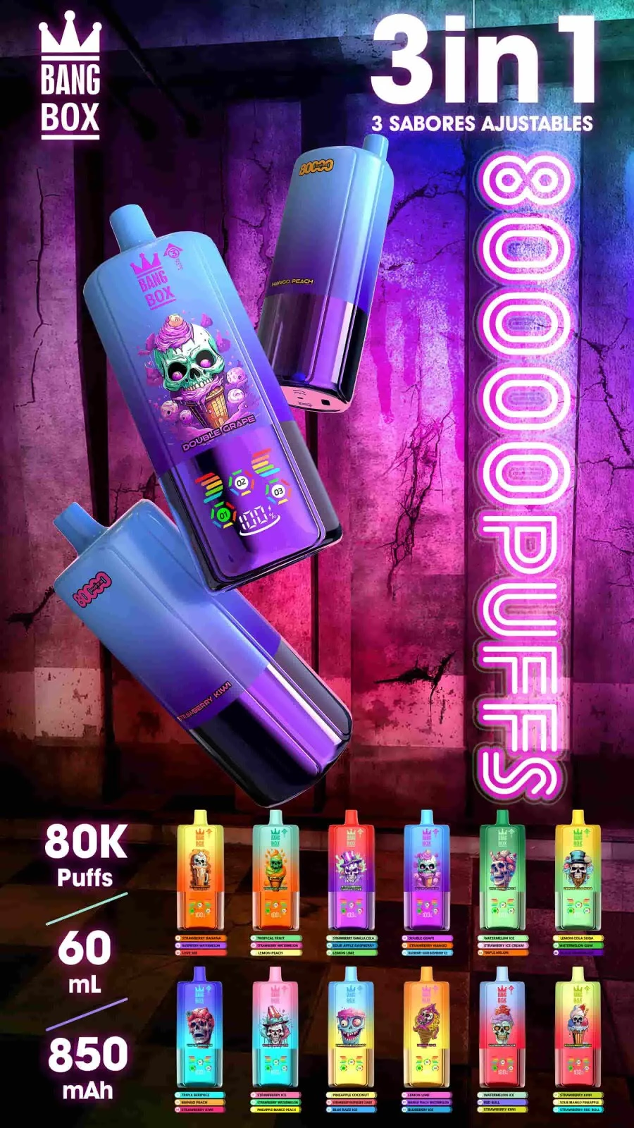 BANG BOX 80k Puffs 3 in1 Adjustable Flavor E-cigarette manufacturers