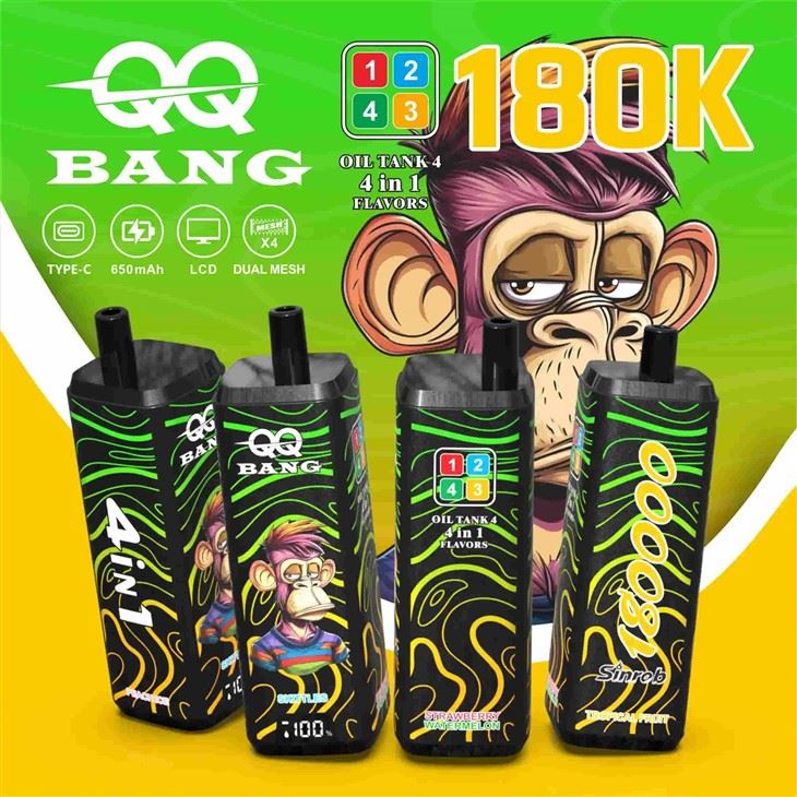 QQ BANG 180k Puffs 4v1 len jednorazová vapa s príchuťou